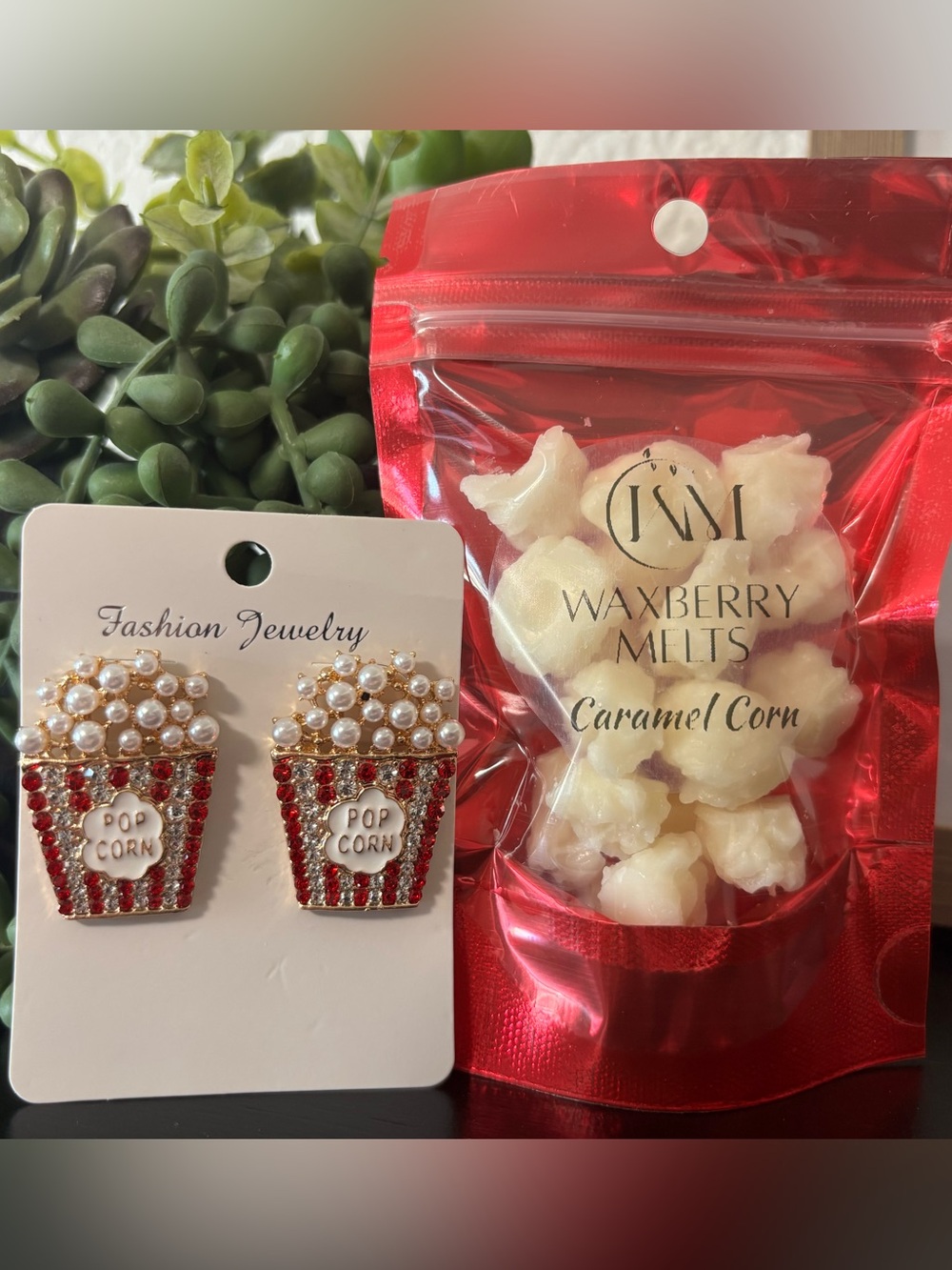 Popcorn Earrings & Wax Melts Gift Set